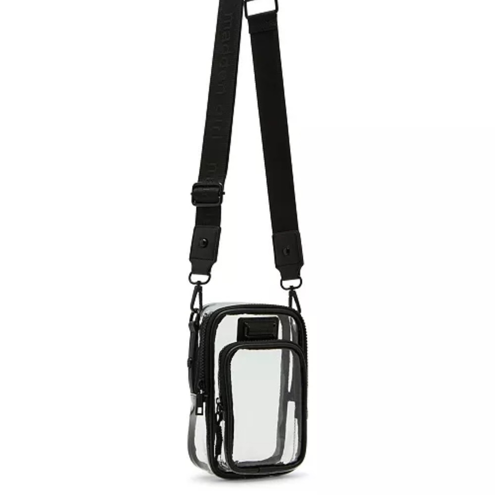 Transparent Crossbody Bag with Black Accents